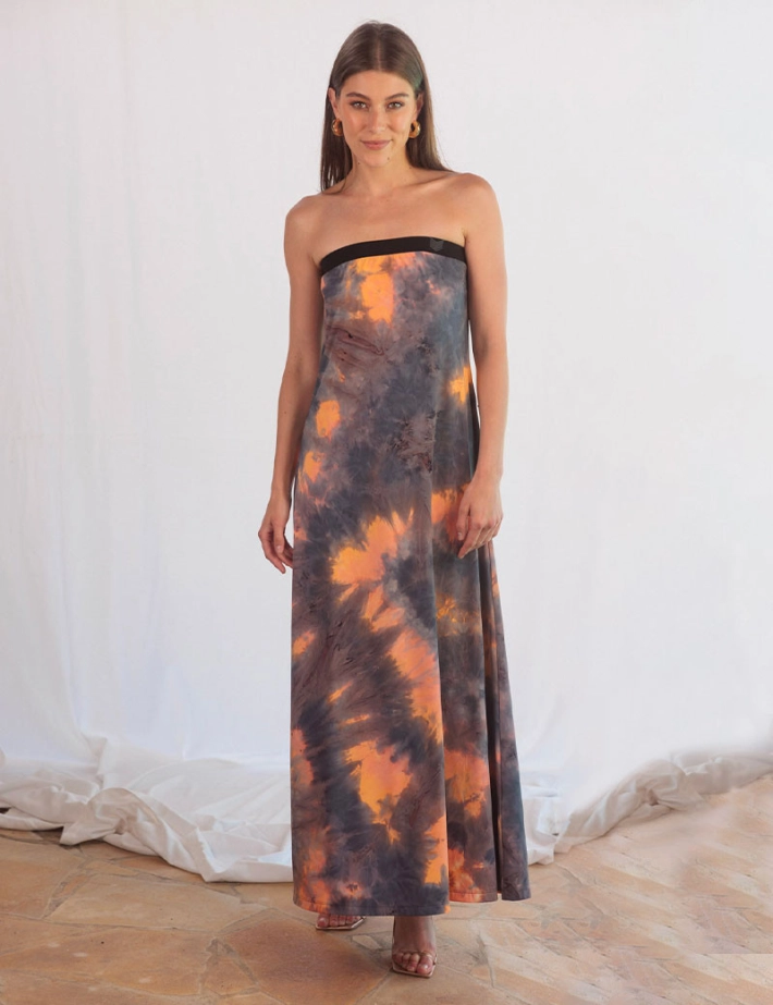 HBT Dress Code Print | CAROLINA  Robe Orange - 4