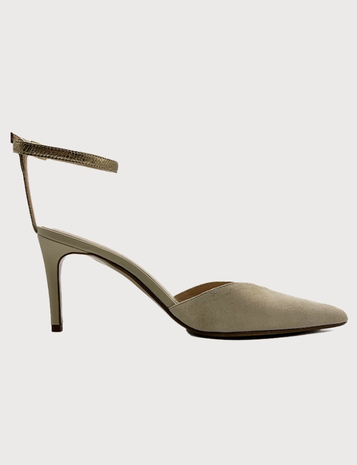Paoyama Escarpins 7cm à Bride Beige Irisé