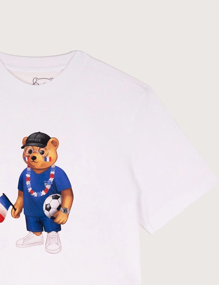 Baron Filou T-Shirt Homme Euro France Blanc - 3