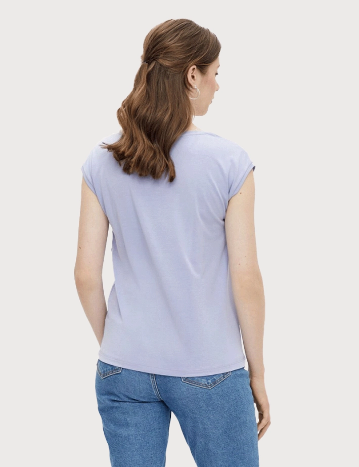 PIECES T-Shirt Basique Kamala Iris Pâle - 3