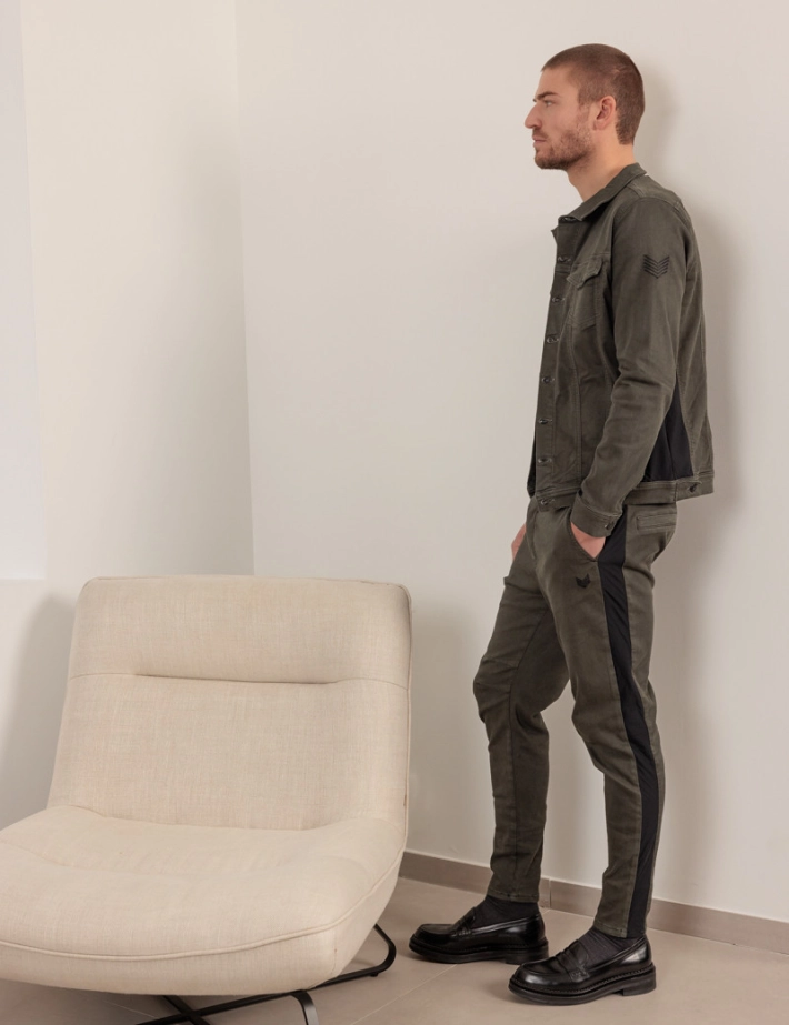 HBT FIVE | CHRIS Pantalon Bande Côté Kaki - 2