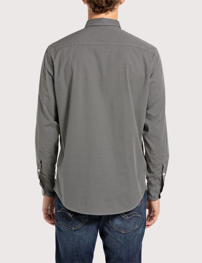 REPLAY Chemise Manches Longues Homme Grise - 2