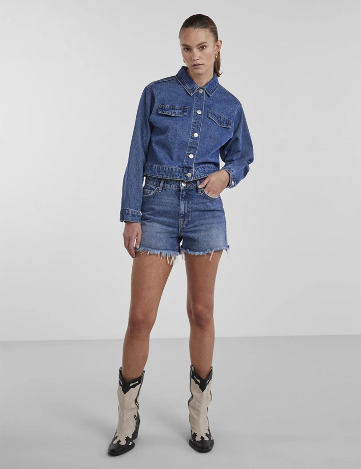 PIECES Short en Jean Effiloché - 4
