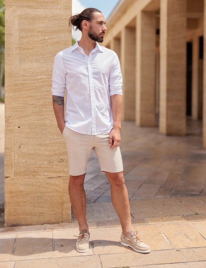 HBT ARMY | CHRIS Short Ecru Homme - 2