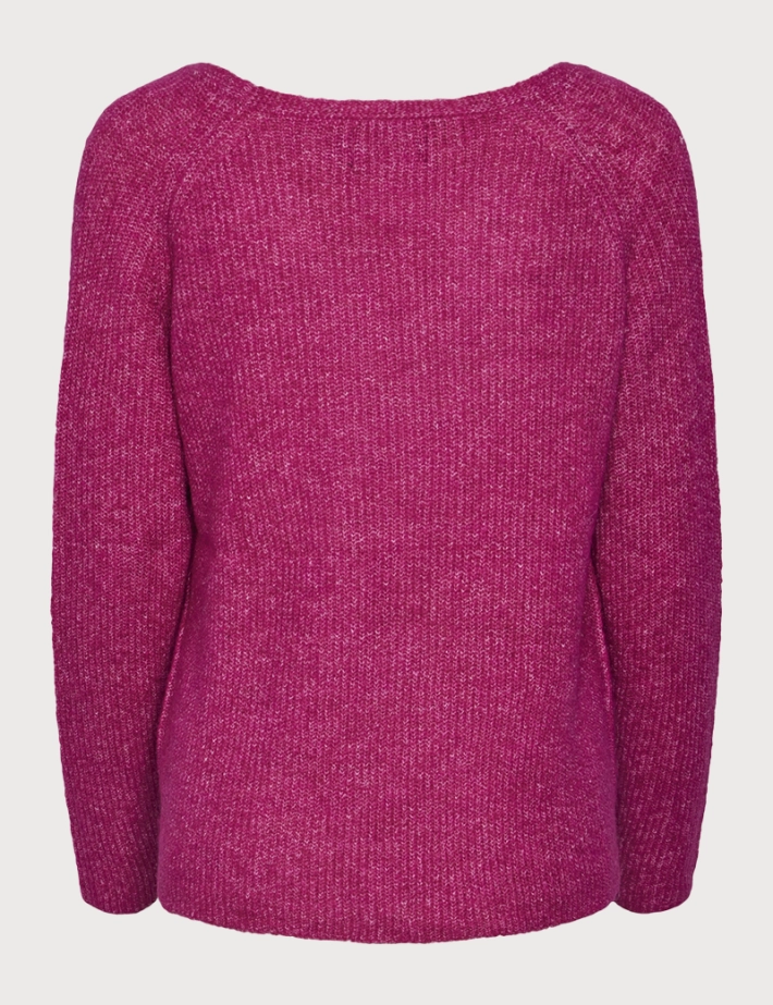 PIECES Pull Col V Ellen Festival Fuchsia - 2