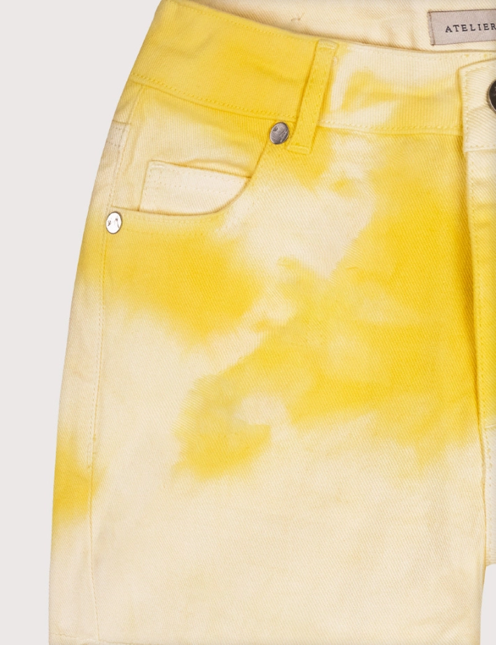 Atelier Bohème Short en Jean Thomas Tie & Dye Jaune - 2