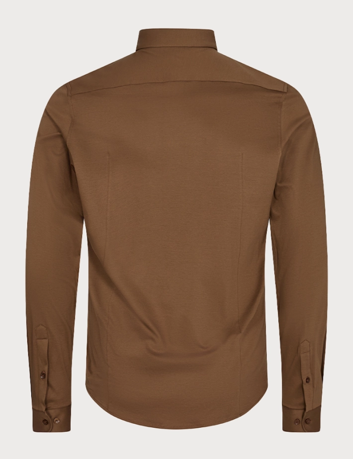 MOS MOSH Chemise Homme Marco Crunch Jersey Marron Clair - 2
