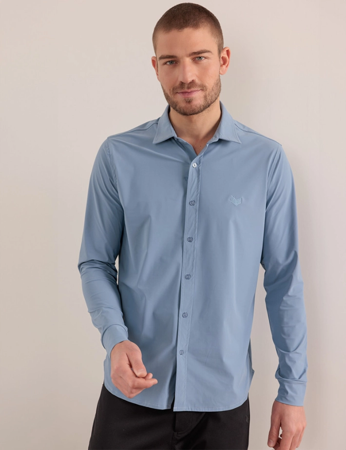 HBT BASICS | LORD Chemise Homme Bleue - 3