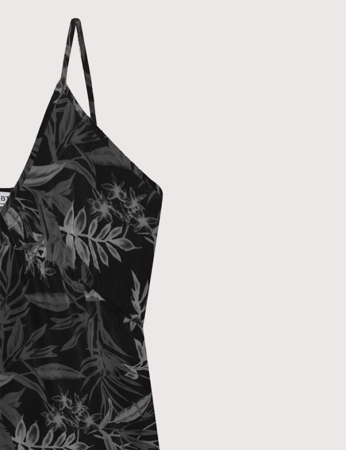 HBT Dress Code Print | EVLYN Robe Noir Tropical - 2