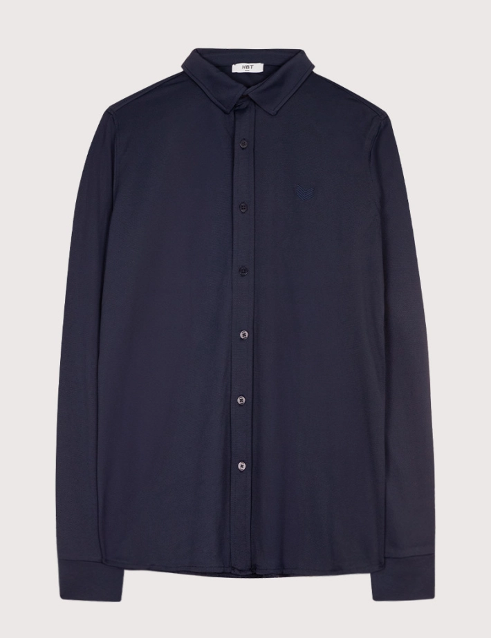 HBT BASICS | LORD Chemise Piquée Marine - 2