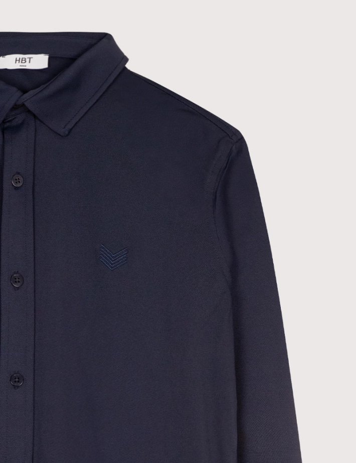 HBT BASICS | LORD Chemise Piquée Marine - 3