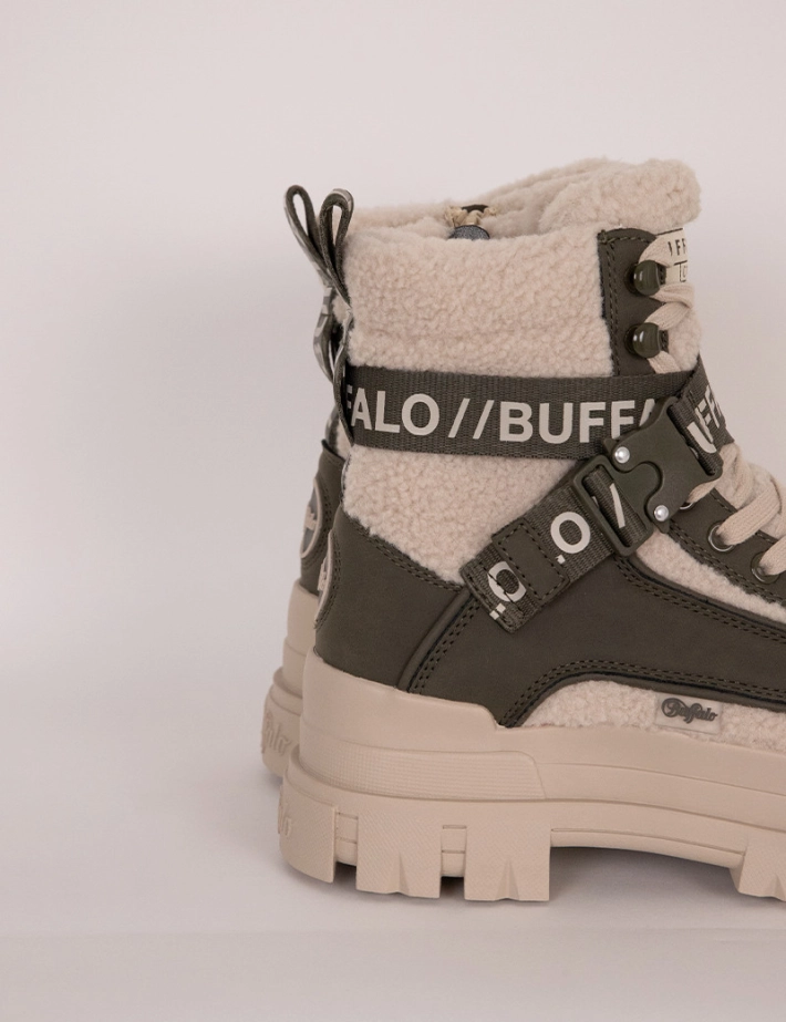 BUFFALO Baskets Compensées Montantes Aspha Com1 Warm Kaki Crème - 6