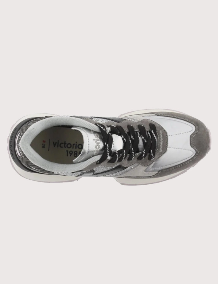 VICTORIA Baskets Femme Rush Metal Paillette Plata - 4
