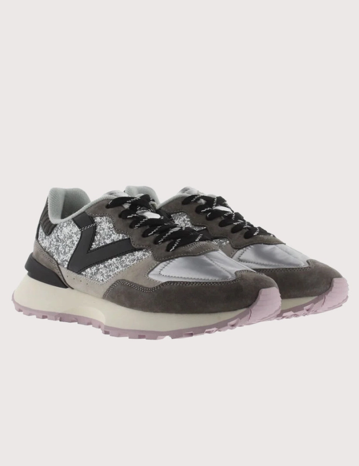 VICTORIA Baskets Femme Rush Metal Paillette Plata - 2