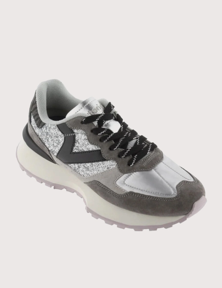 VICTORIA Baskets Femme Rush Metal Paillette Plata - 5