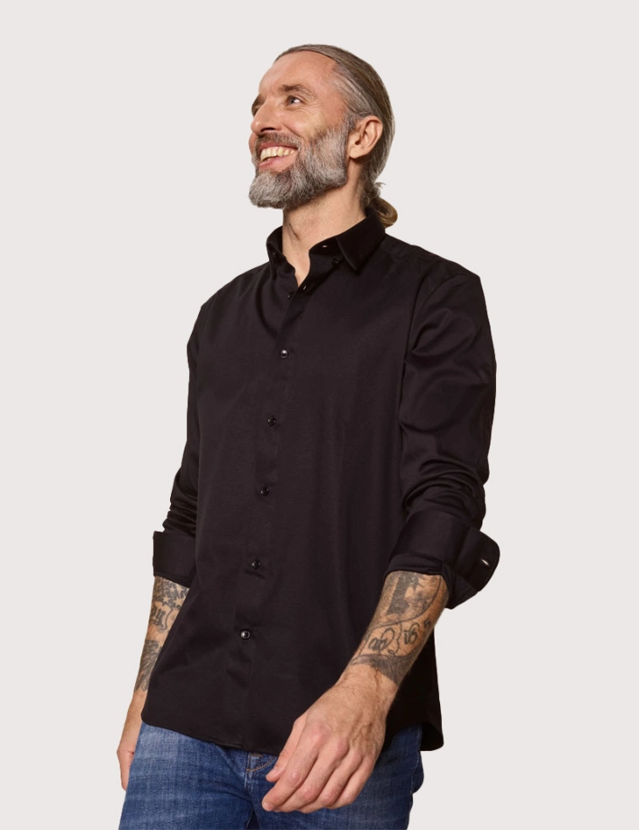 MOS MOSH Chemise Homme Manny Stretch Noire - 2