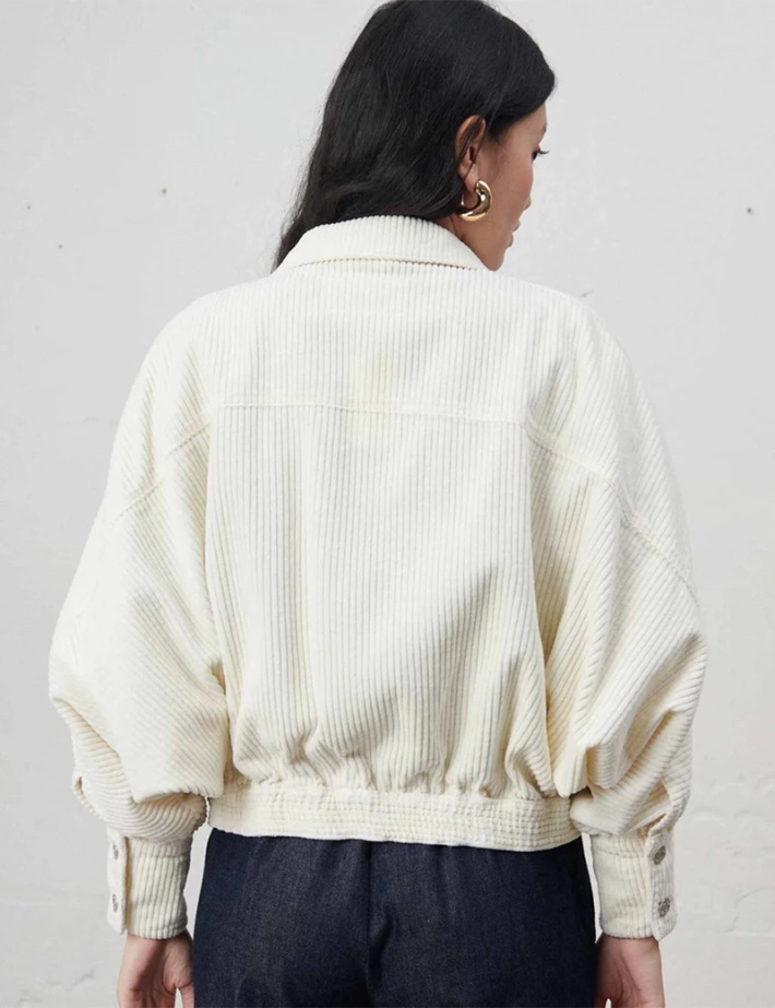 Gilet Femme Bron Velours Cotelé Beige  LAB DIP dos