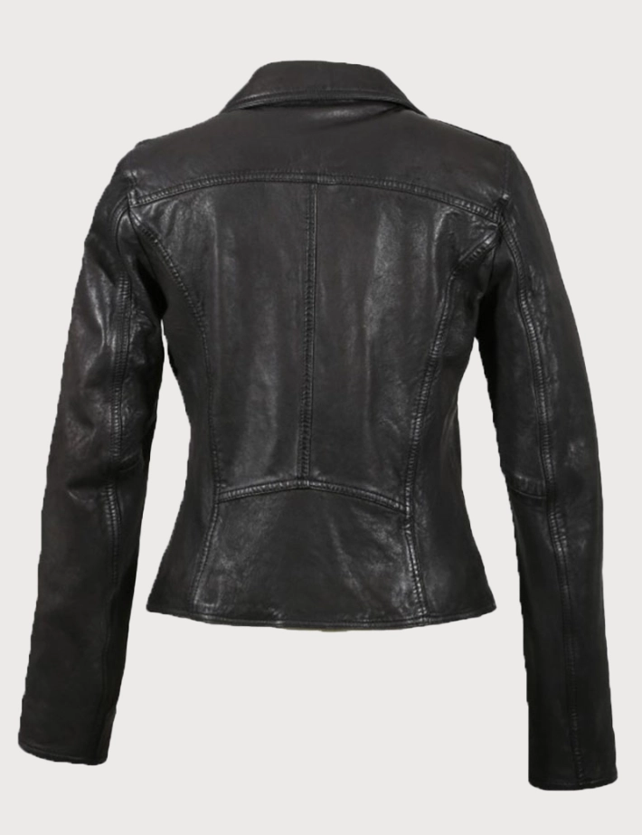 Perfecto Cuir Femme Clips Lavé Noir OAKWOOD dos