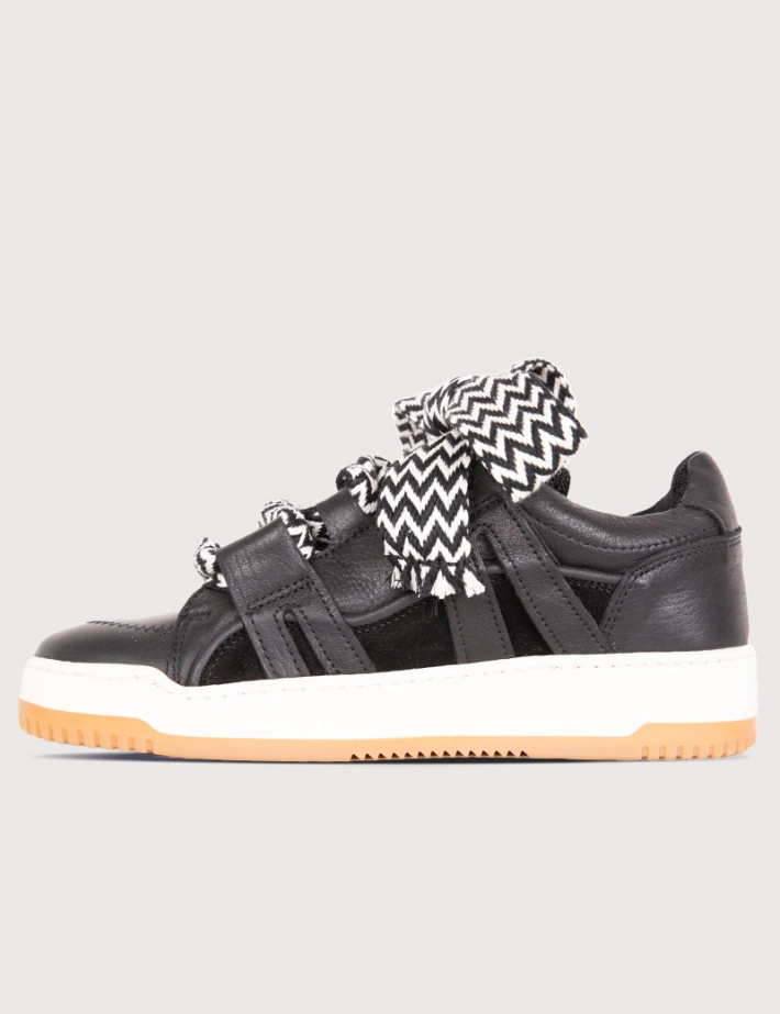 Baskets Inna B328 Noires Lacets Rayés