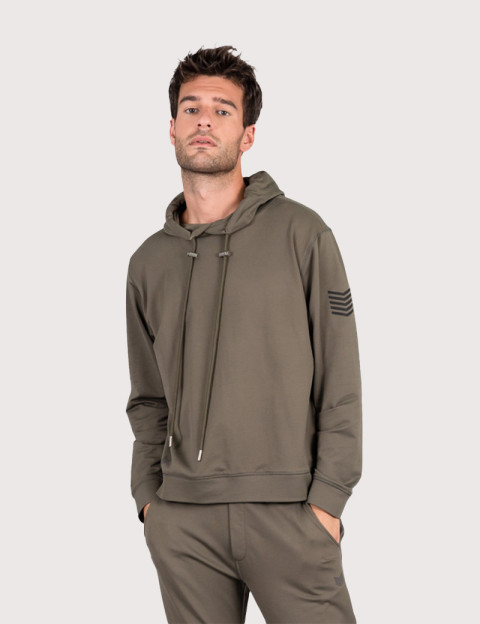 HBT - Sweat à Capuche Holly Kaki Homme