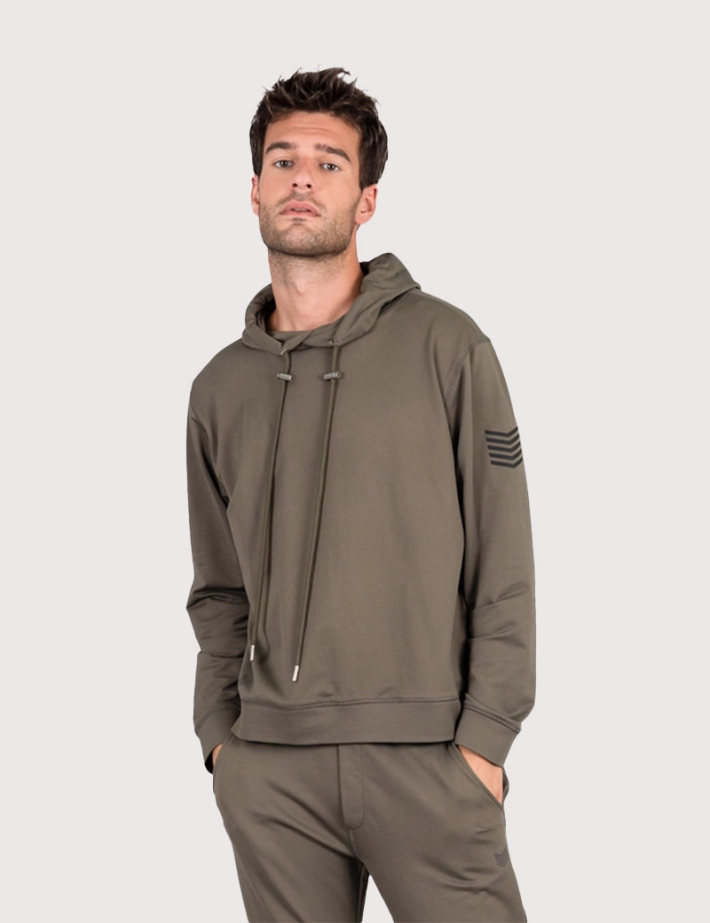HBT - Sweat à Capuche Holly Kaki Homme