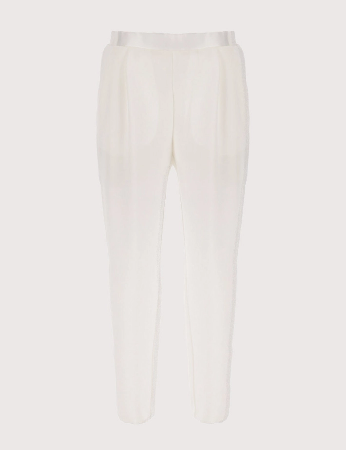 Imperial - Pantalon Femme Satiné Blanc