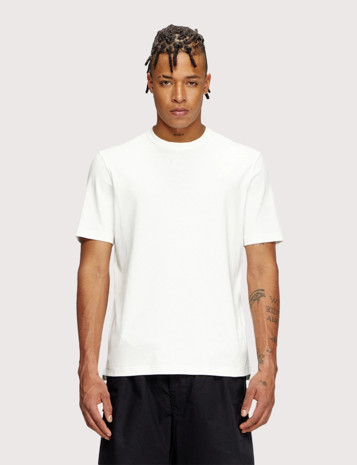 DIESEL T-Shirt Homme Manches Courtes Uni Blanc Adjust R17 - 2