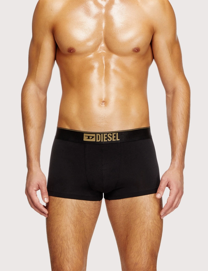 DIESEL Pack de 3 Boxers Damien Noir Elastique Doré