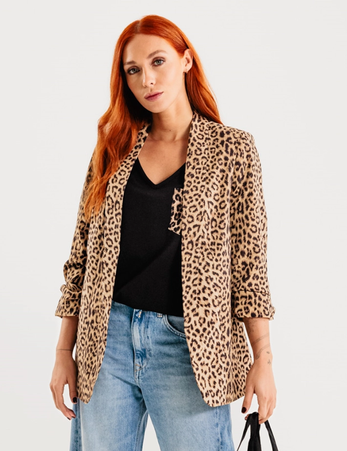 Blazer Bosella Manches 3/4 Imprimé Léopard