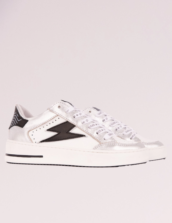 SEMERDJIAN Baskets Noubar Basses Cuir Argent Cuir Blanc 10497 SS25 - 2