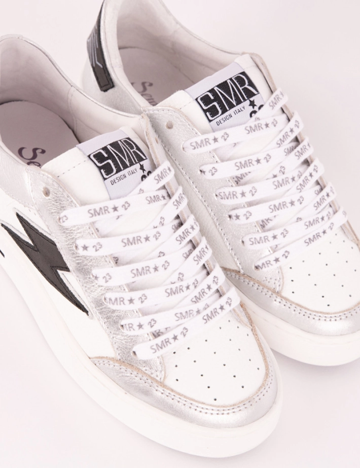SEMERDJIAN Baskets Noubar Basses Cuir Argent Cuir Blanc 10497 SS25 - 3