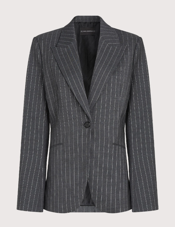 Karl Lagerfeld Blazer Femme Rayé Gris