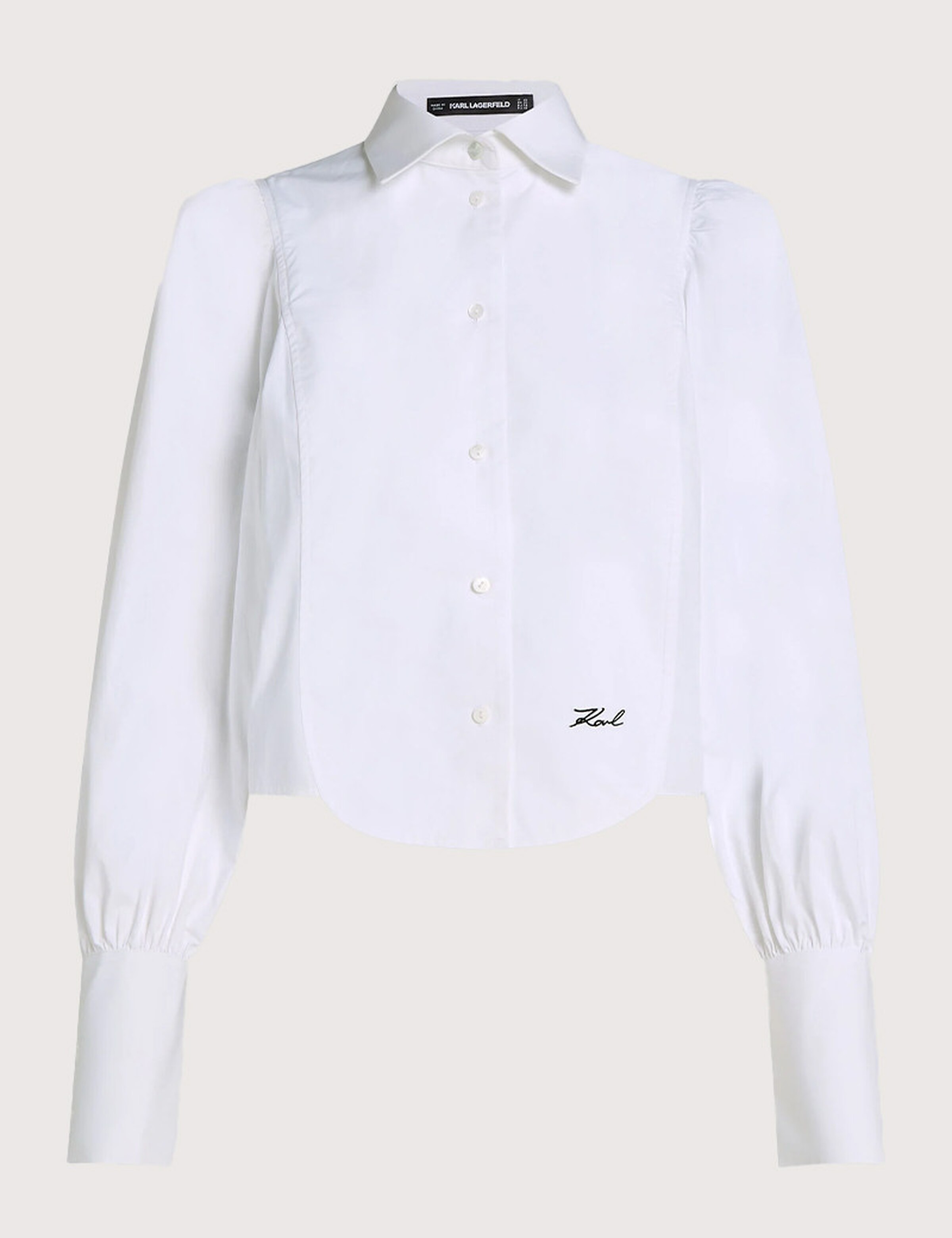 Chemise col inversé en popeline - blanche