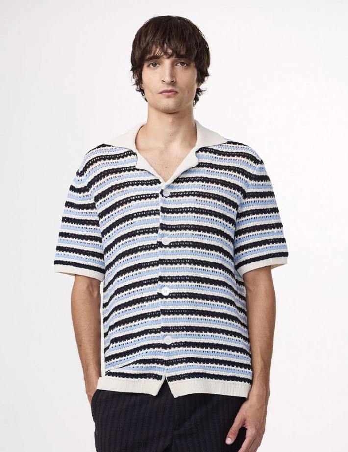 NN07 Chemise Homme Manches Courtes Henry Marinière