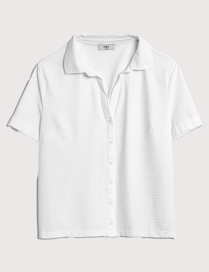HBT SUMMER CHIC | Waffle LUNA Chemise Blanc