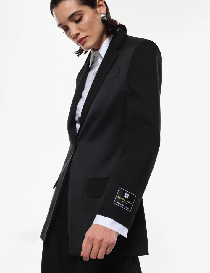 IMPERIAL Blazer Femme Satiné Fermeture Simple Noir - 2