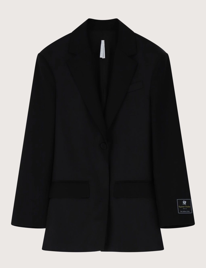 IMPERIAL Blazer Femme Satiné Fermeture Simple Noir