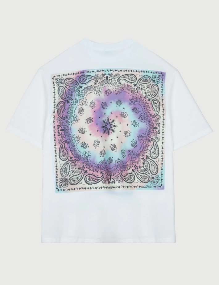 Adoré T-shirt Femme Oversize Dessin au Dos Carmen Ecru - 2