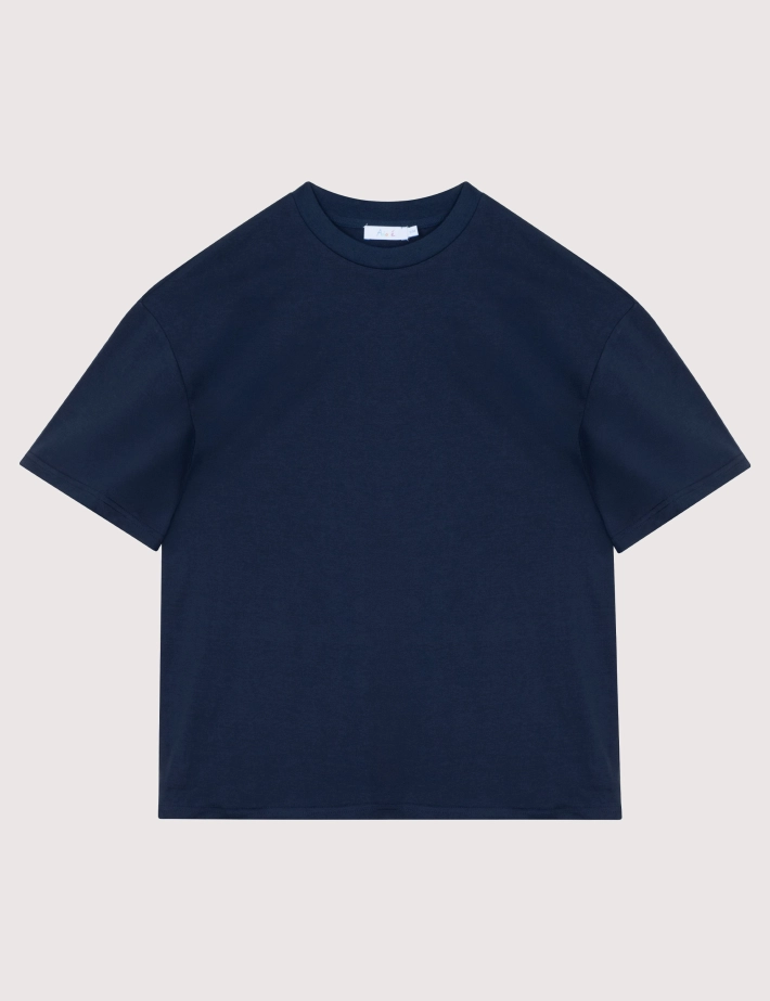 Adoré T-shirt Femme Oversize Dessin au Dos Carmen Marine