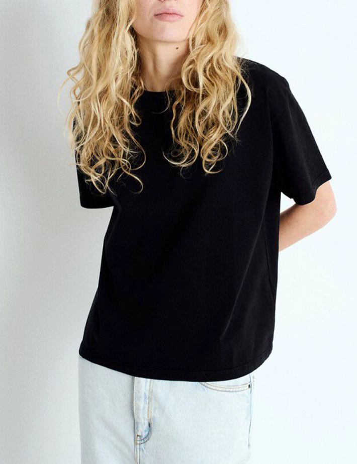 American Vintage T-Shirt Droit Femme Noir - 3