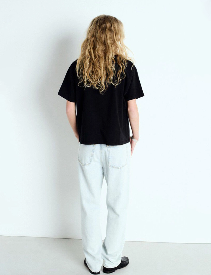 American Vintage T-Shirt Droit Femme Noir - 4