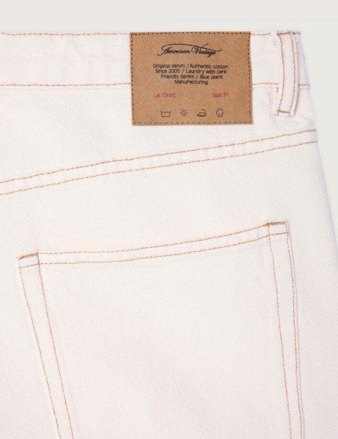 American Vintage Pantalon Droit Homme Blanc - 2