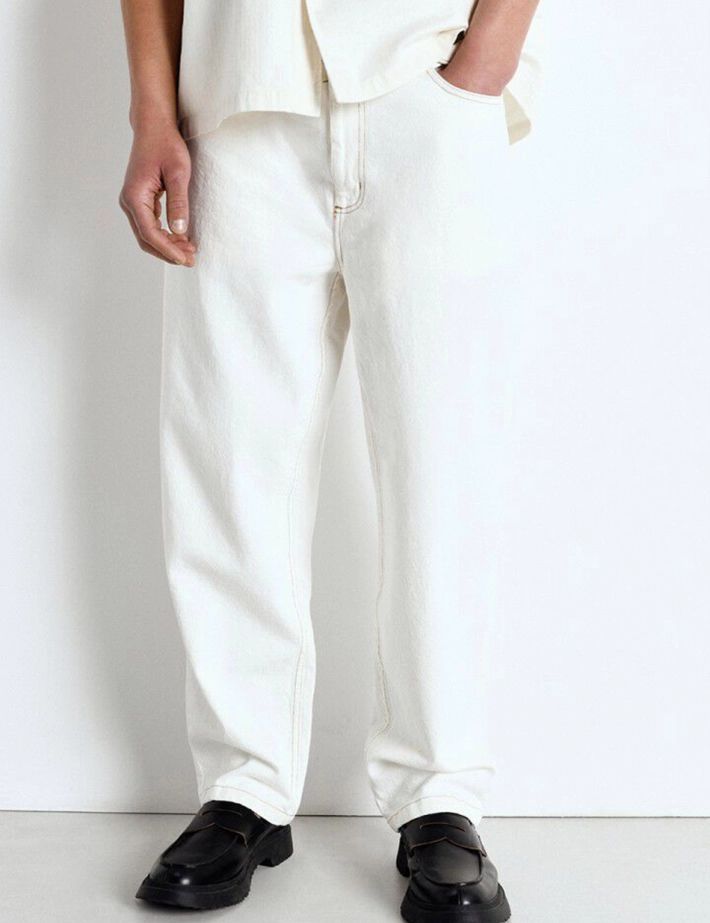 American Vintage Pantalon Droit Homme Blanc - 3