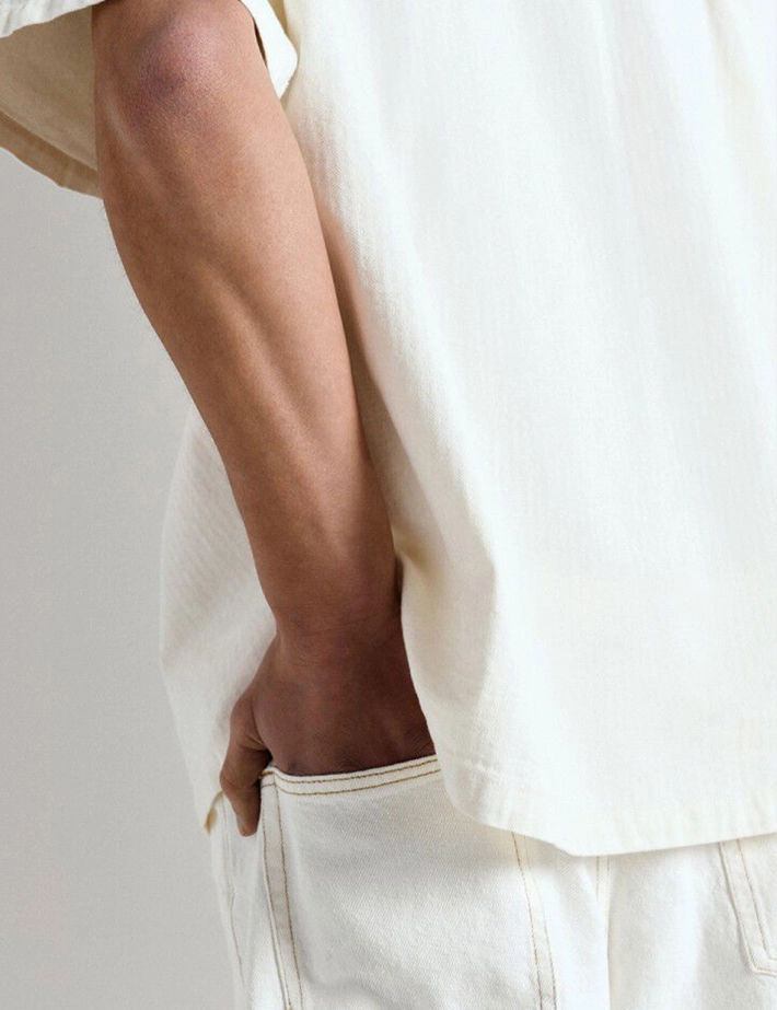 American Vintage Pantalon Droit Homme Blanc - 5