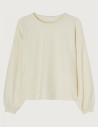 American Vintage Sweat Droit Femme Col Rond Bobypark Ecru