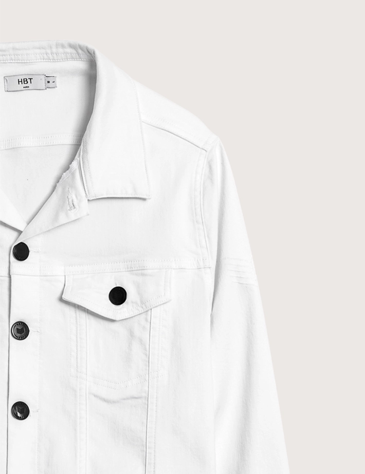 HBT DENIM Colors ENZO Blouson Blanc - 2
