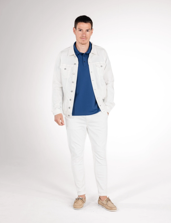 HBT DENIM Colors ENZO Blouson Blanc - 3