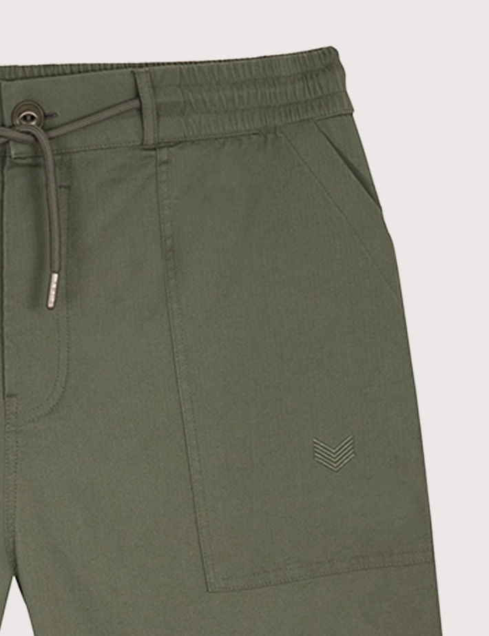 HBT COTON TOUCH | Gabardine ROVER SHORT Bermuda Vert Kaki - 2