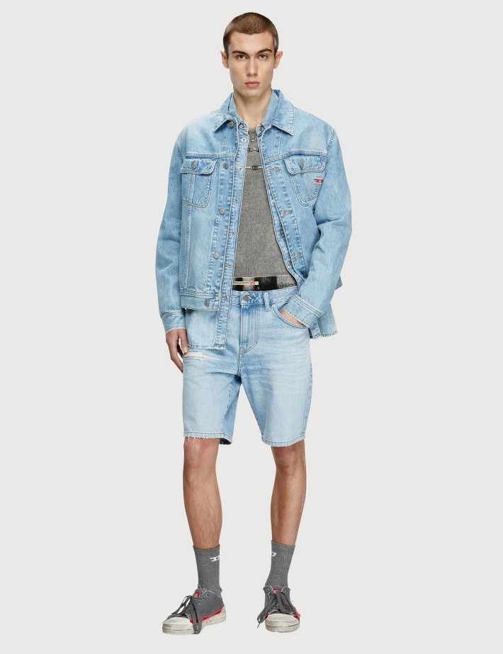 DIESEL Short en Jean Homme D Fin Délavé DCBD - 4