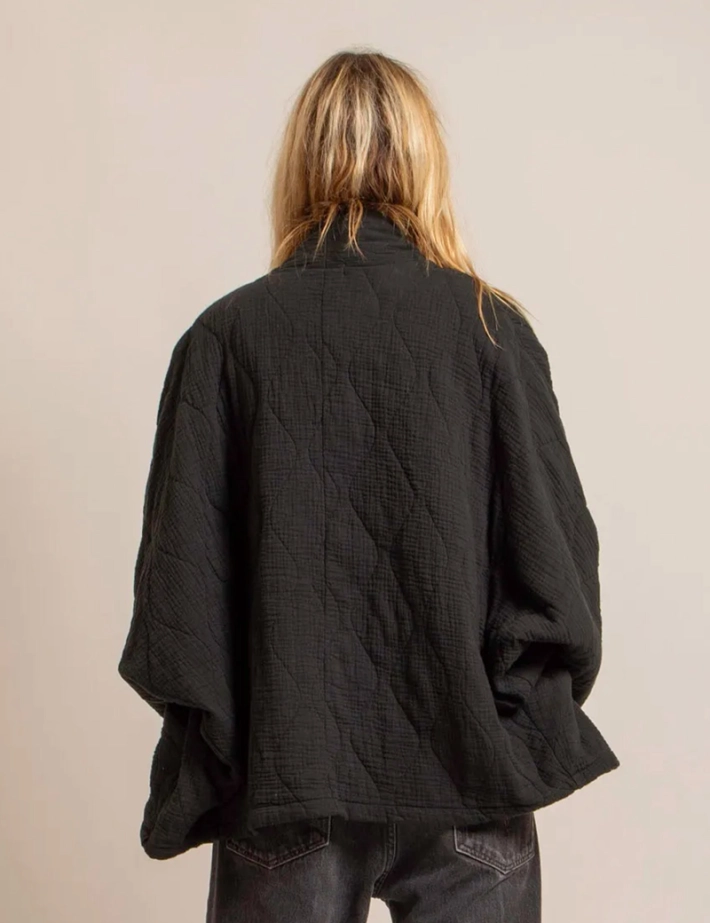 AOKYANOS Veste Kimono Femme Chicago Noir - 2